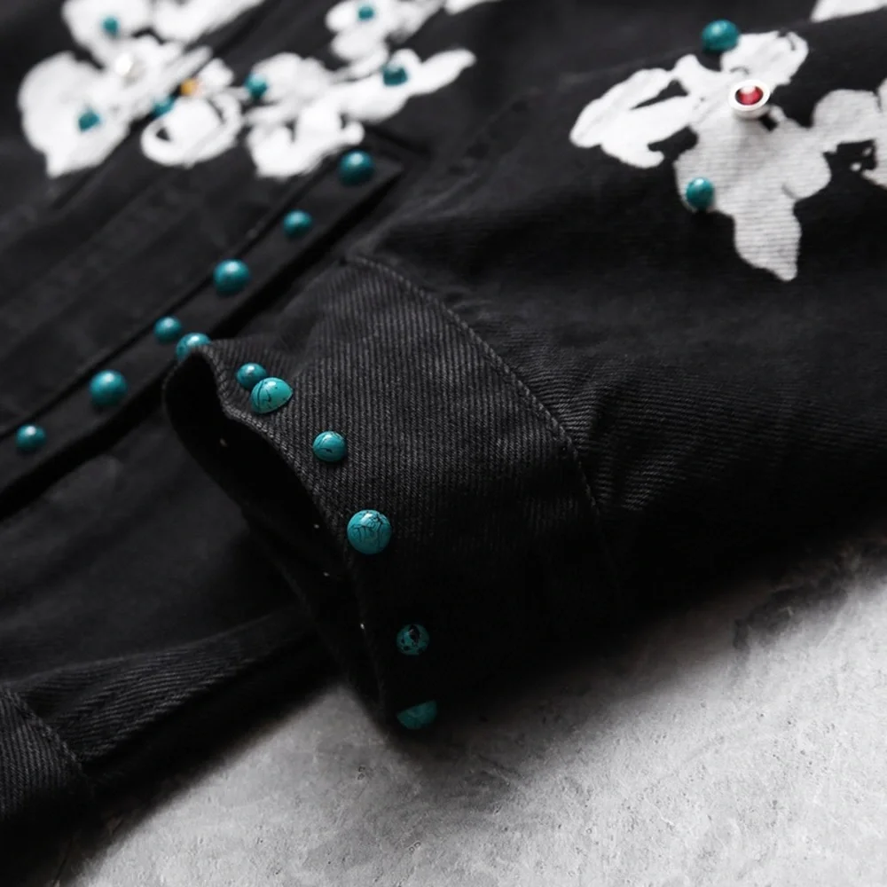 Denim Tears × Levi's Floral Black Denim Jacket - Picture 6 of 8